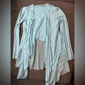 light blue cardigan